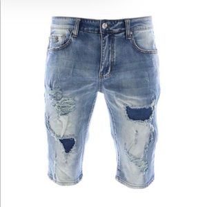 Grindhouse Men's Blue Denim Ripped